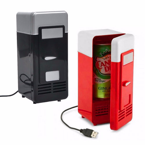 Mini USB Fridge office Cooler Beverage Drink Cans Cooler Warmer Portable Refrigerator USB Gadget for Laptop for PC - Ismail$Shah