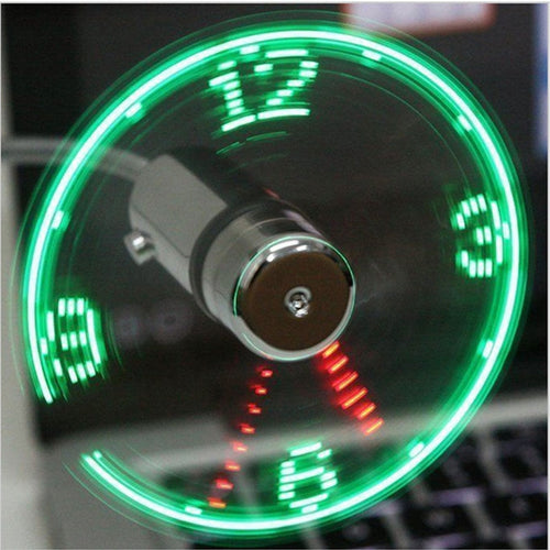 Hand Mini USB Fan portable gadgets Flexible Gooseneck LED Clock Cool For laptop PC Notebook real Time Display durable Adjustable - Ismail$Shah