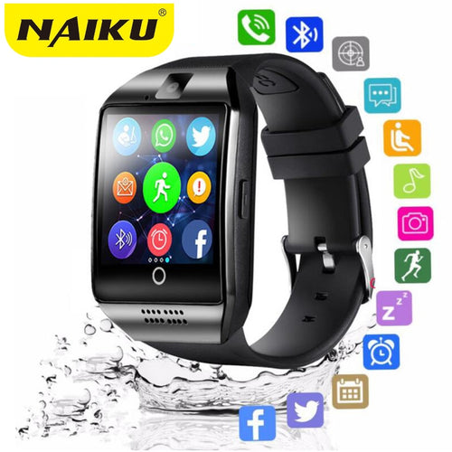 Bluetooth Smart Watch men Q18 With Camera Facebook Whatsapp Twitter Sync SMS Smartwatch Support SIM TF Card For IOS Android - Ismail$Shah